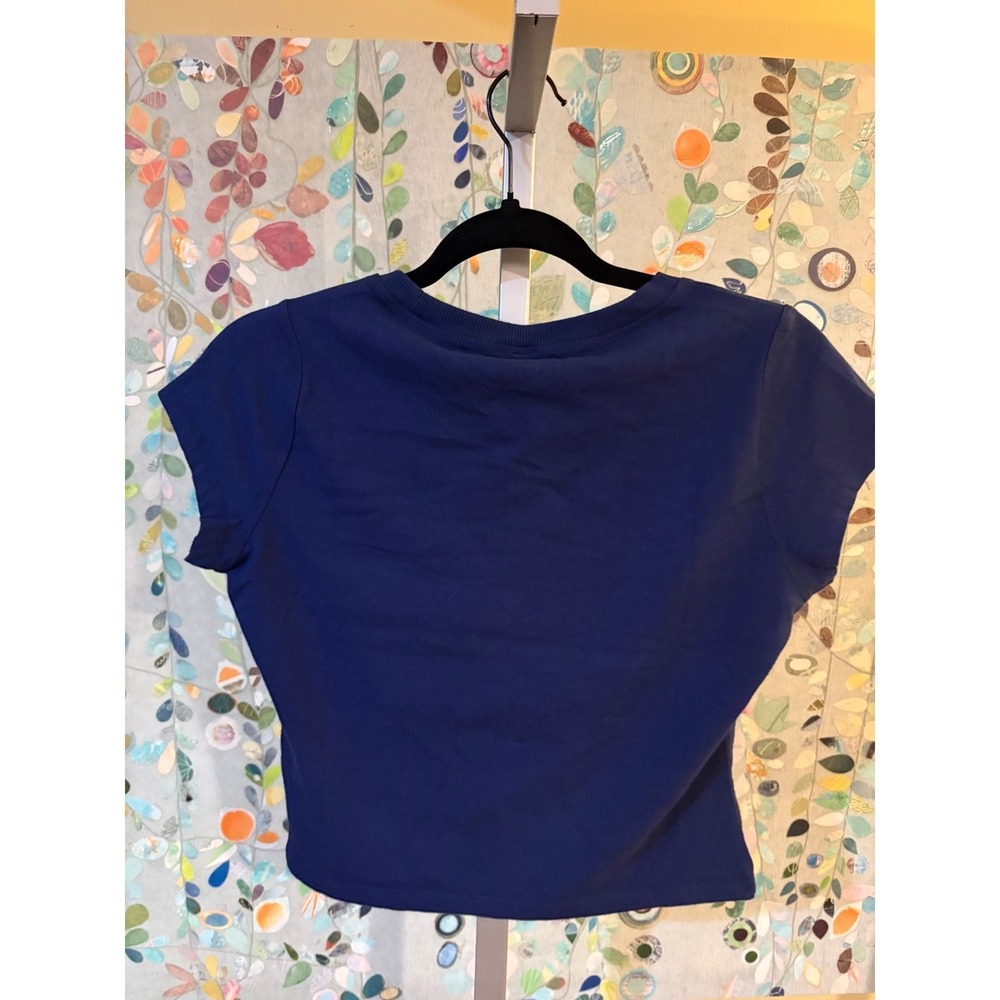 Daily Practice Navy Blue Tennis Graphic Short Sleeve Tee Cropped Small NWT New - Picture 9 of 9